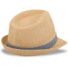 Dockers Men’s Straw Fedora and Panama Hat(Tan Blue Band)
