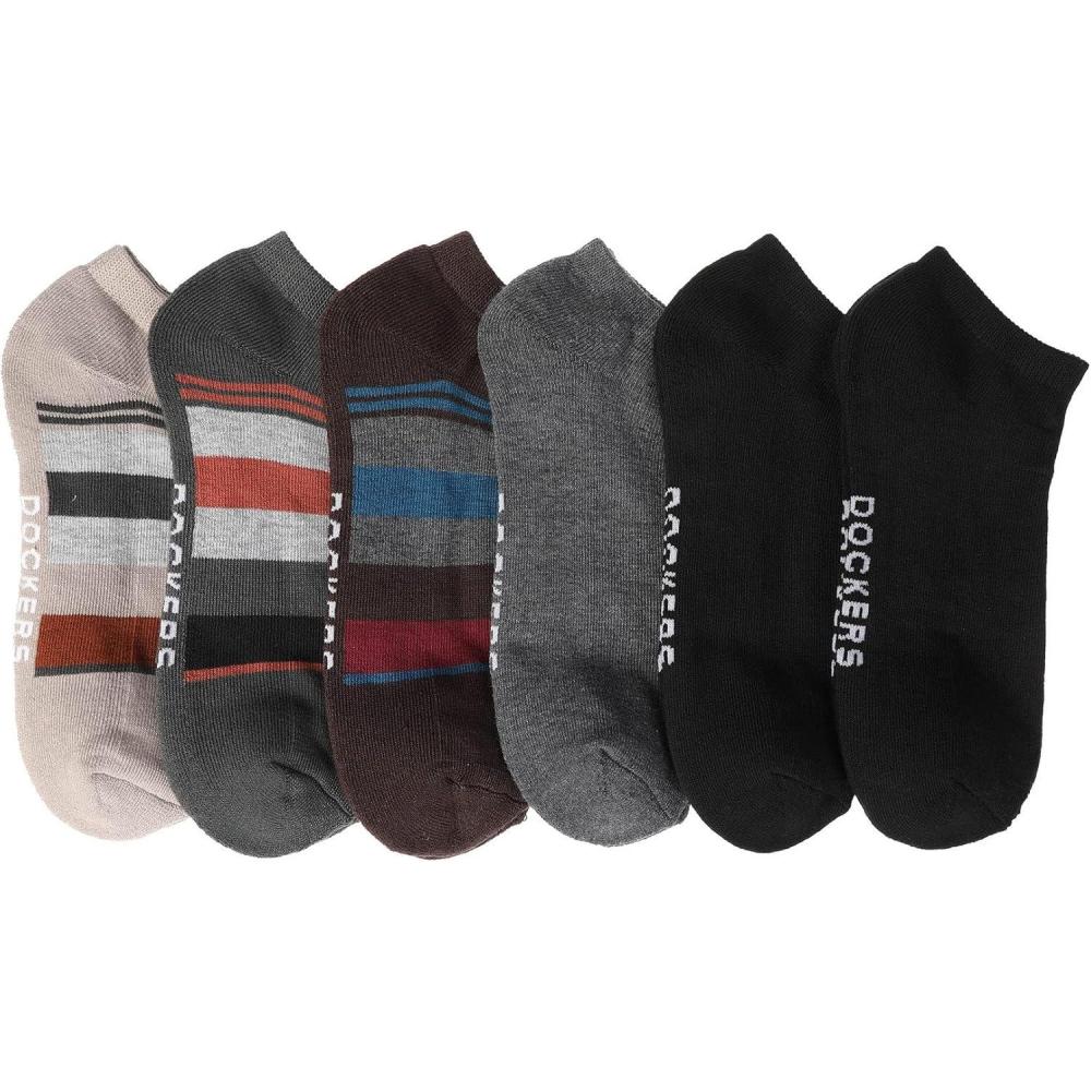 imageDOCKERS Mens Athletic Ankle Socks  6Pairs and 10Pairs Low Cut Sports and Workout Socks for MenOlive 6 Pairs