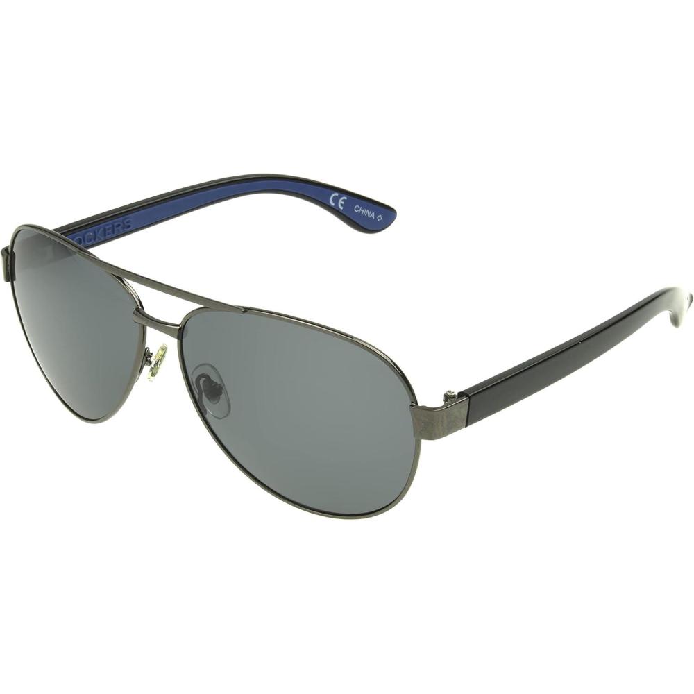 imageDOCKERS Mens Bo Sunglasses Polarized Aviator Gunmetal 54mmGunmetal