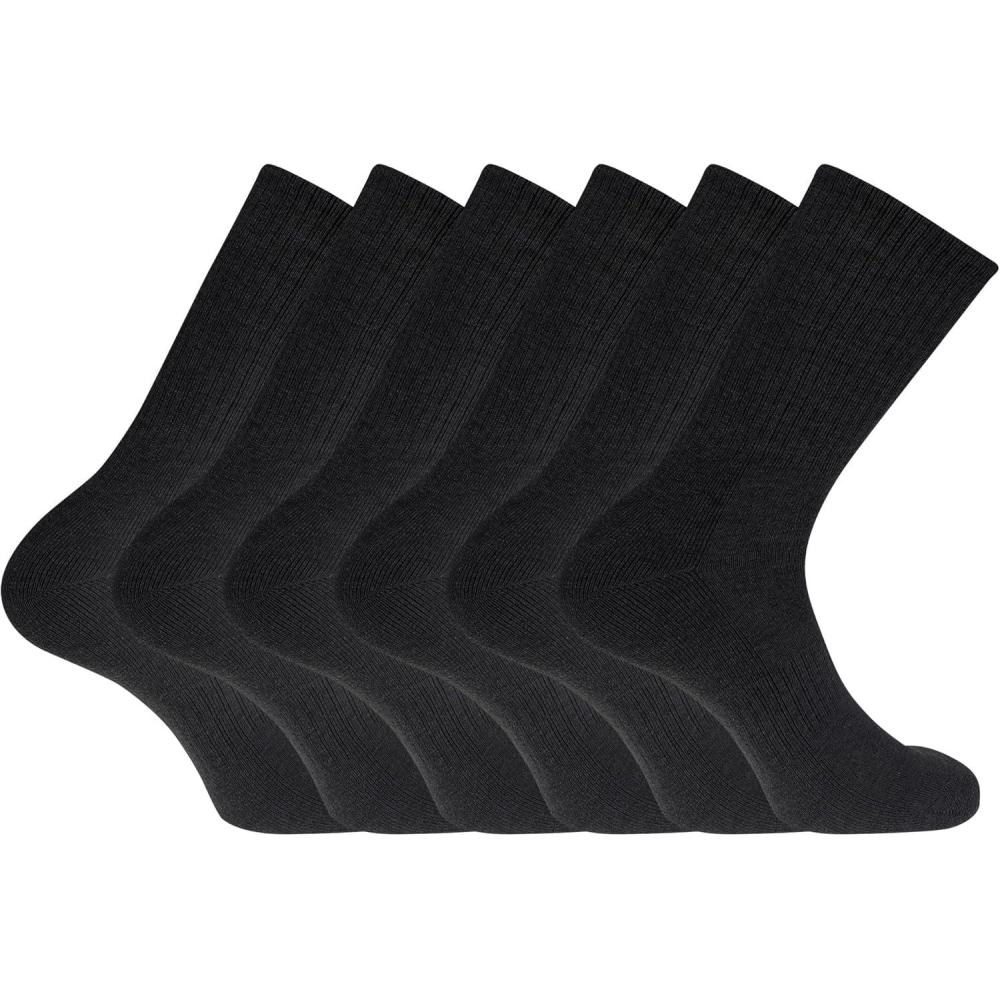 imageDOCKERS Mens Performance Socks  3Pairs and 6Pairs Athletic and Dress Crew Socks for MenBlack 60 6 Pairs