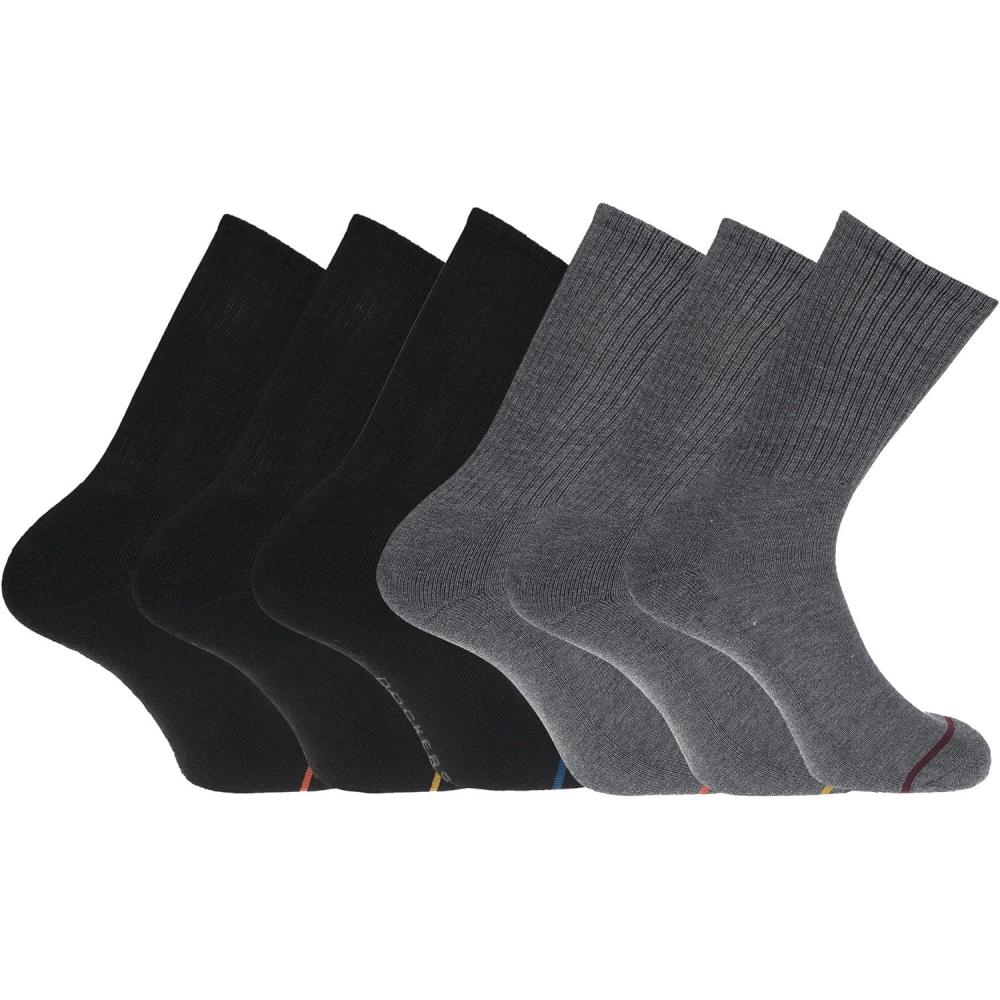 imageDOCKERS Mens Performance Socks  3Pairs and 6Pairs Athletic and Dress Crew Socks for MenBlackGrey 2 6 Pairs