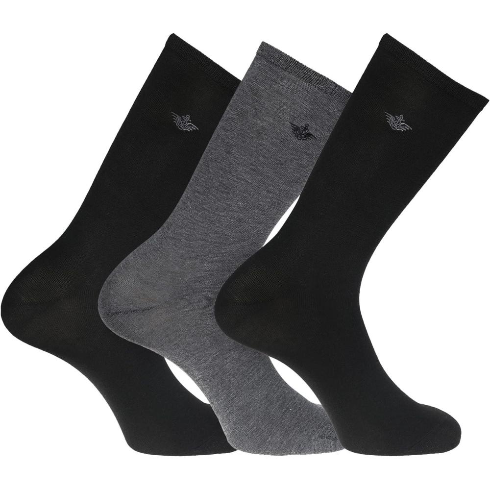 imageDOCKERS Mens Performance Socks  3Pairs and 6Pairs Athletic and Dress Crew Socks for MenBlackGrey 3 Pairs
