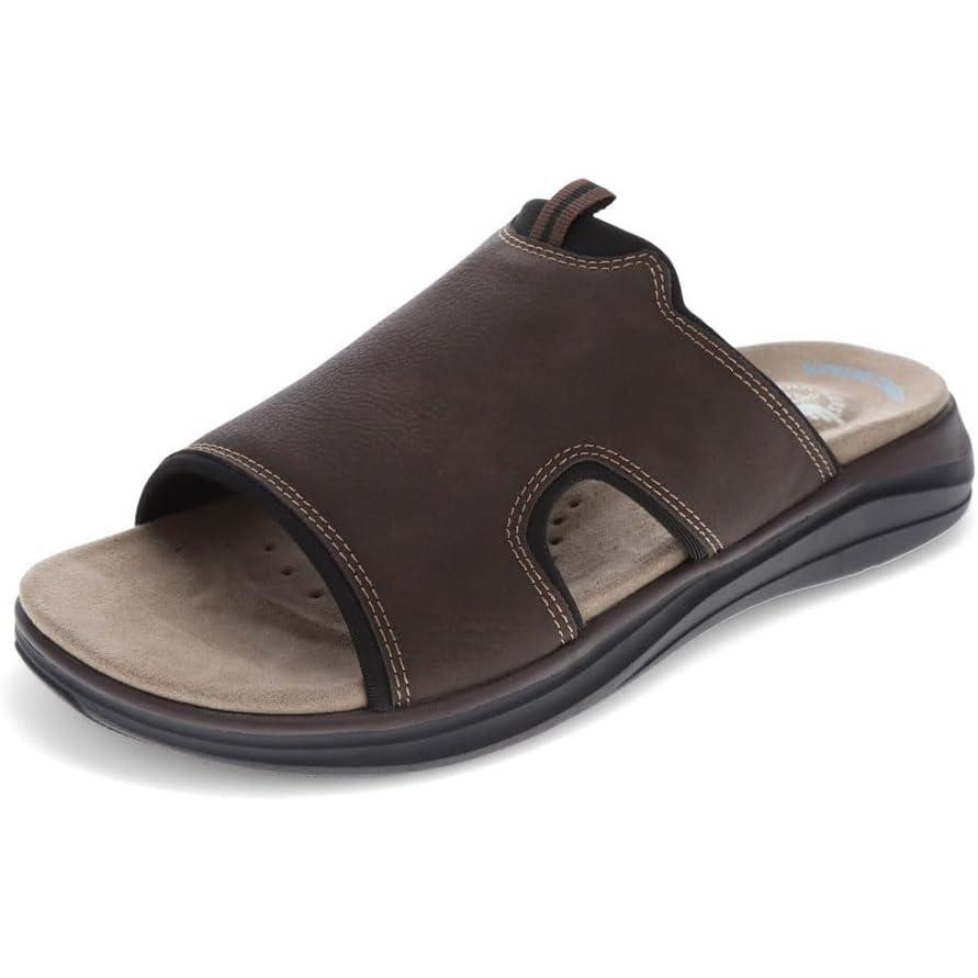 imageDockers Mens Barlin Slide SandalDark BrownBlack