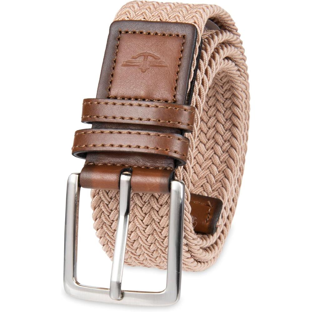imageDockers Mens Casual Everyday Braided Fabric Fully Adjustable Web BeltKhaki