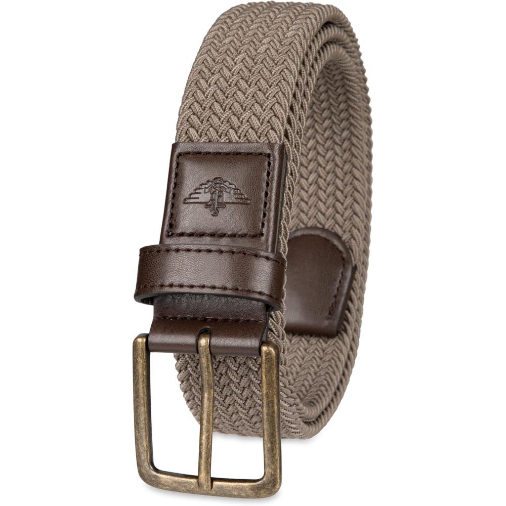 imageDockers Mens Casual Everyday Braided Fabric Fully Adjustable Web BeltLight Brown
