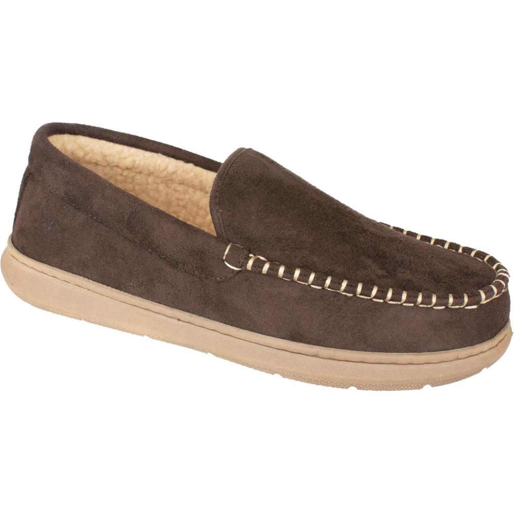 imageDockers Mens Douglas UltraLight Moccasin Premium SlippersBrown