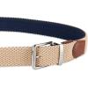 DOCKERS mens Reversible Stretch Fabric Web Belt(Khaki/Navy)