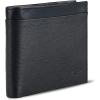 Dockers Men’s Bifold Leather Wallet-Thin Slimfold Extra Capacity(Black Emboss Logo)