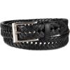 Dockers Men’s Leather Braided Fully Adjustable Belt(Black Silver Buckle)