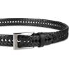 Dockers Men’s Leather Braided Fully Adjustable Belt(Black Silver Buckle)
