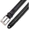 Dockers Men’s Leather Braided Fully Adjustable Belt(Black Silver Buckle)