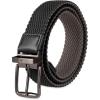 DOCKERS mens Reversible Stretch Fabric Web Belt(Black/Gray)
