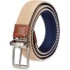 DOCKERS mens Reversible Stretch Fabric Web Belt(Khaki/Navy)