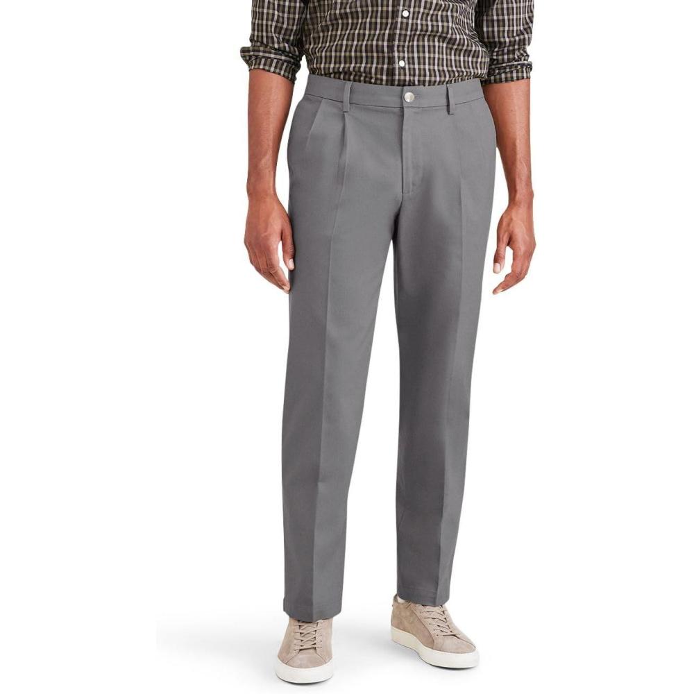 imageClassic Fit Signature Iron Free Khaki with Stain Defender Pants  Pleated Regular and Big ampamp TallNew Burma Grey