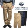 Classic Fit Signature Iron Free Khaki with Stain Defender Pants – Pleated (Regular and Big & Tall)(Navy Blazer)