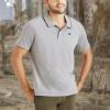 DOCKERS Mens Short Sleeve Perfect Performance Polo (Regular and Big & Tall)(Gray Heather)