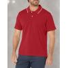 DOCKERS Mens Short Sleeve Perfect Performance Polo (Regular and Big & Tall)(Rio Red)
