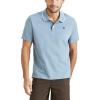 DOCKERS Mens Short Sleeve Perfect Performance Polo (Regular and Big & Tall)(Blue Shadow)