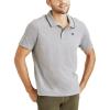 DOCKERS Mens Short Sleeve Perfect Performance Polo (Regular and Big & Tall)(Gray Heather)