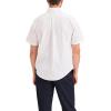 DOCKERS Men’s Classic Fit Short Sleeve Signature Shirt with Stain Defender((New) Cass Lucent White Print)