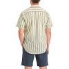 DOCKERS Men’s Classic Fit Short Sleeve Signature Shirt with Stain Defender((New) Sambria Dusty Yellow Stripe)