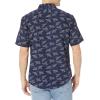 DOCKERS Men’s Regular Fit Short Sleeve Casual Shirt (Standard and Big & Tall)(Dockers Navy Blue – Ano Nuevo Print (Poplin))