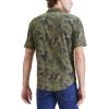 DOCKERS Men’s Regular Fit Short Sleeve Casual Shirt (Standard and Big & Tall)(Duffel Bag Green – Maria Print (Slub))