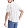 DOCKERS Men’s Regular Fit Short Sleeve Casual Shirt (Standard and Big & Tall)(Golden Apricot – Laguna Stripe (Slub))
