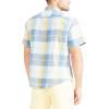 DOCKERS Men’s Regular Fit Short Sleeve Casual Shirt (Standard and Big & Tall)(Saffron Orange – Cabrillo Plaid (Slub))