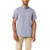 Dockers Men’s Classic Fit Short Sleeve Signature Comfort Flex Shirt (Standard and Big & Tall)(Medieval Blue – Gingham Plaid)
