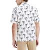Dockers Men’s Regular Fit Short Sleeve Camp Collar Shirt(Egret Cream – Palma Real Print (Seersucker))