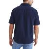 Dockers Men’s Regular Fit Short Sleeve Camp Collar Shirt(Navy Blazer – Solid (Seersucker))