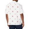 Dockers Men’s Regular Fit Short Sleeve Camp Collar Shirt(Red – Print)