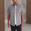 Dockers Men’s Regular Fit Short Sleeve Utility Shirt(Car Park Grey – Solid (Rip Stop))