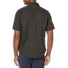 Dockers Men’s Regular Fit Short Sleeve Utility Shirt(Pirate Black – Solid (Rip Stop))