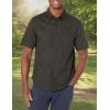 Dockers Men’s Regular Fit Short Sleeve Utility Shirt(Pirate Black – Solid (Rip Stop))