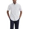 DOCKERS Men’s Classic Fit Short Sleeve Signature Shirt with Stain Defender((New) Kittridge Lucent White Tourmaline Plaid)