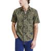 DOCKERS Men’s Regular Fit Short Sleeve Casual Shirt (Standard and Big & Tall)(Duffel Bag Green – Maria Print (Slub))