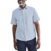 DOCKERS Men’s Regular Fit Short Sleeve Casual Shirt (Standard and Big & Tall)(Light Blue Wash – Solid (Chambray))