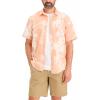 DOCKERS Men’s Regular Fit Short Sleeve Ultimate Shirt((New) Laine Slub Peach Bloom Print)