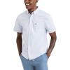 Dockers Men’s Classic Fit Short Sleeve Signature Comfort Flex Shirt (Standard and Big & Tall)(Delft Blue – End on End)