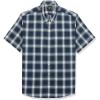 Dockers Men’s Classic Fit Short Sleeve Signature Comfort Flex Shirt (Standard and Big & Tall)(Navy Ash Blue – Hunley Plaid)