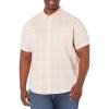 Dockers Men’s Classic Fit Short Sleeve Signature Comfort Flex Shirt (Standard and Big & Tall)(Orange Ochre – Alleman Plaid)