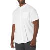 Dockers Men’s Classic Fit Short Sleeve Signature Comfort Flex Shirt (Standard and Big & Tall)(Paper White – Solid)