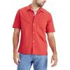 Dockers Men’s Regular Fit Short Sleeve Camp Collar Shirt(Cherry Bomb Red – Solid (Seersucker))