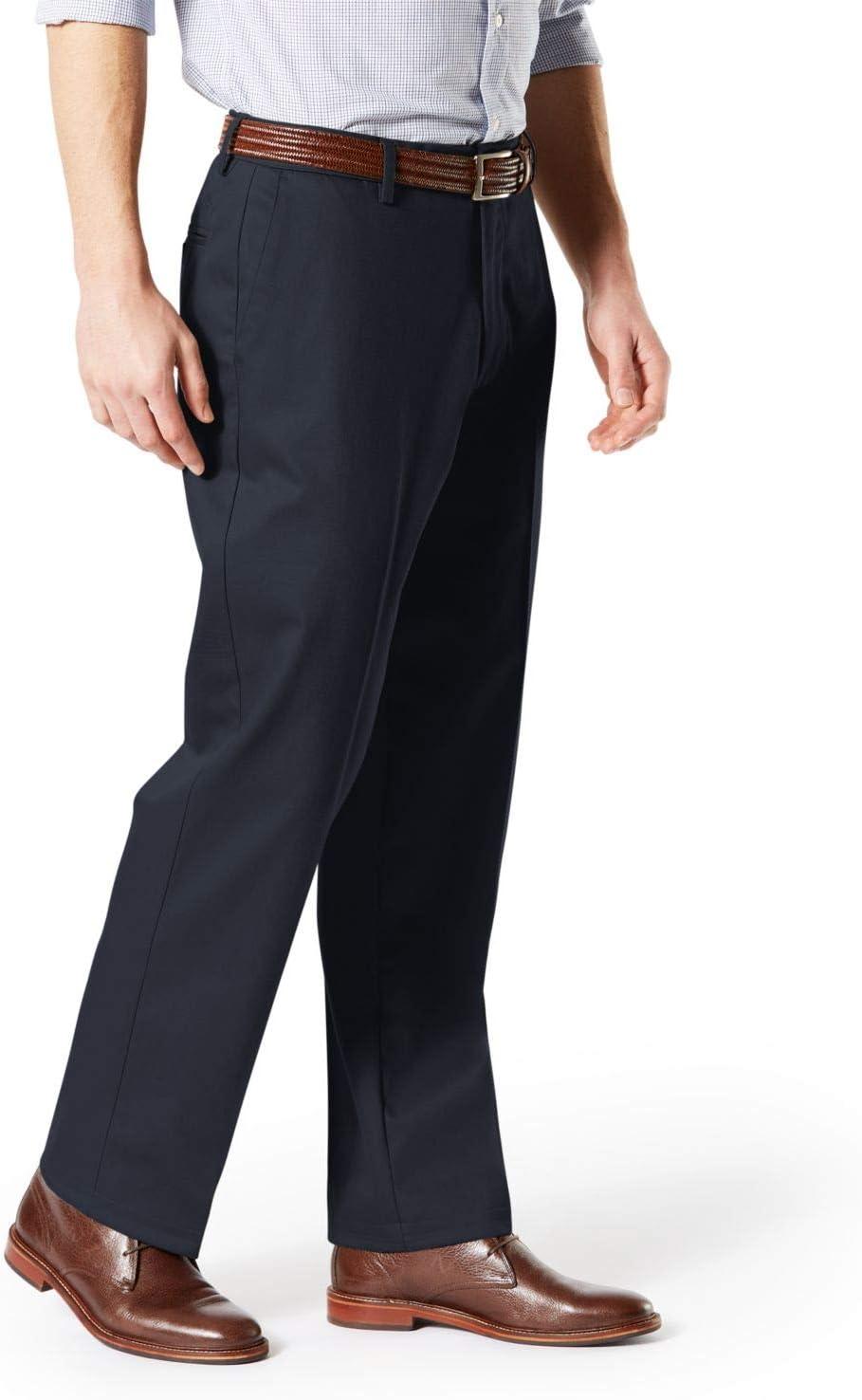 imageDockers Mens Classic Fit Signature Khaki Lux Cotton Stretch PantsDockers Navy
