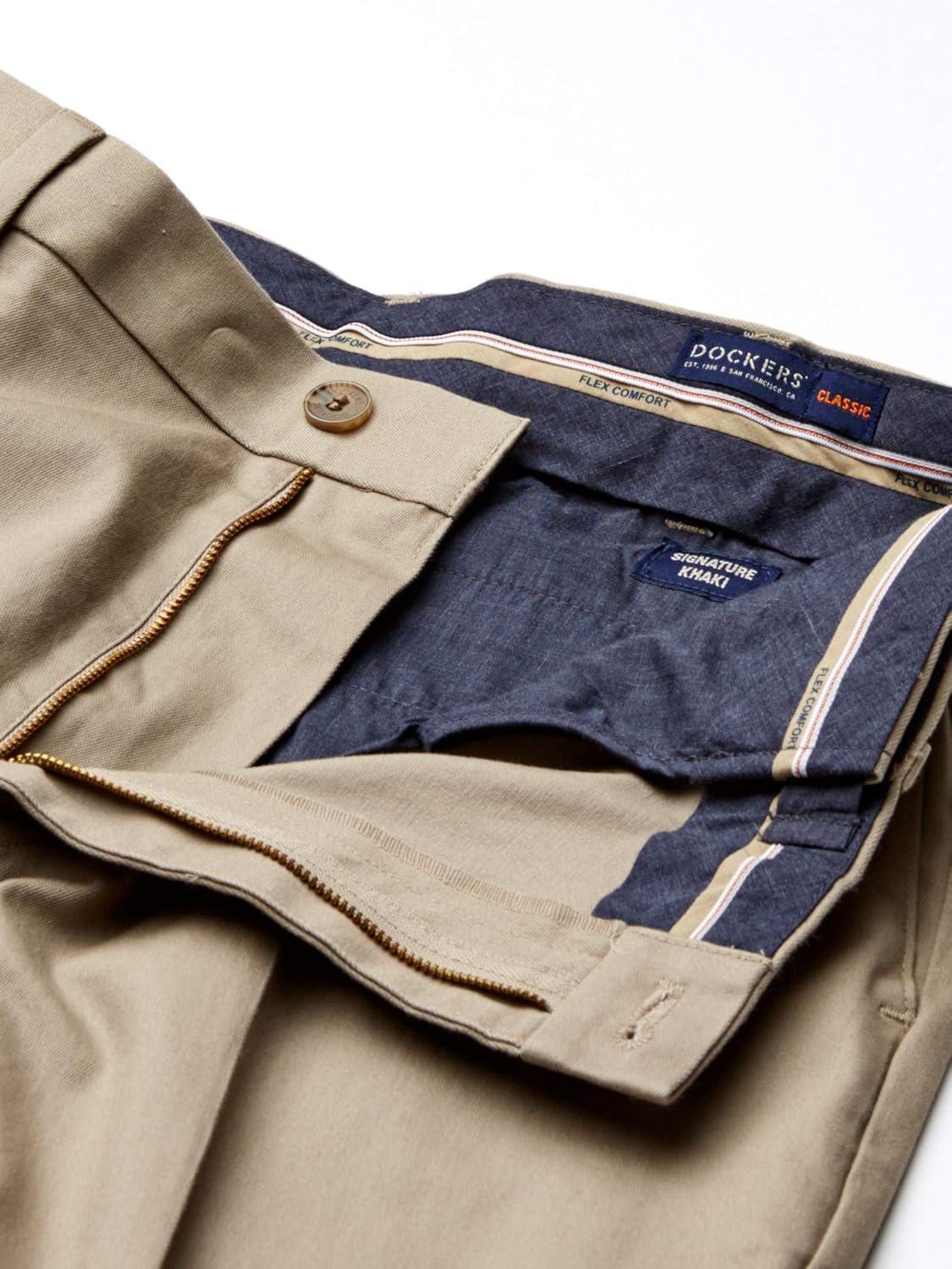 imageDockers Mens Classic Fit Signature Khaki Lux Cotton Stretch PantsTimberwolf