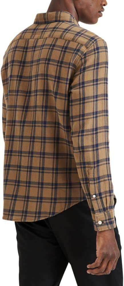 imageDockers Mens Regular Fit Long Sleeve Casual Shirt Regular and Big ampamp TallLeather  Arnold Plaid Flannel
