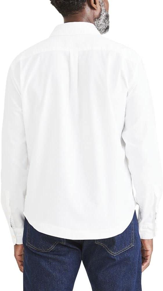 imageDockers Mens Regular Fit Long Sleeve Casual Shirt Regular and Big ampamp TallLucent White  Solid Oxford
