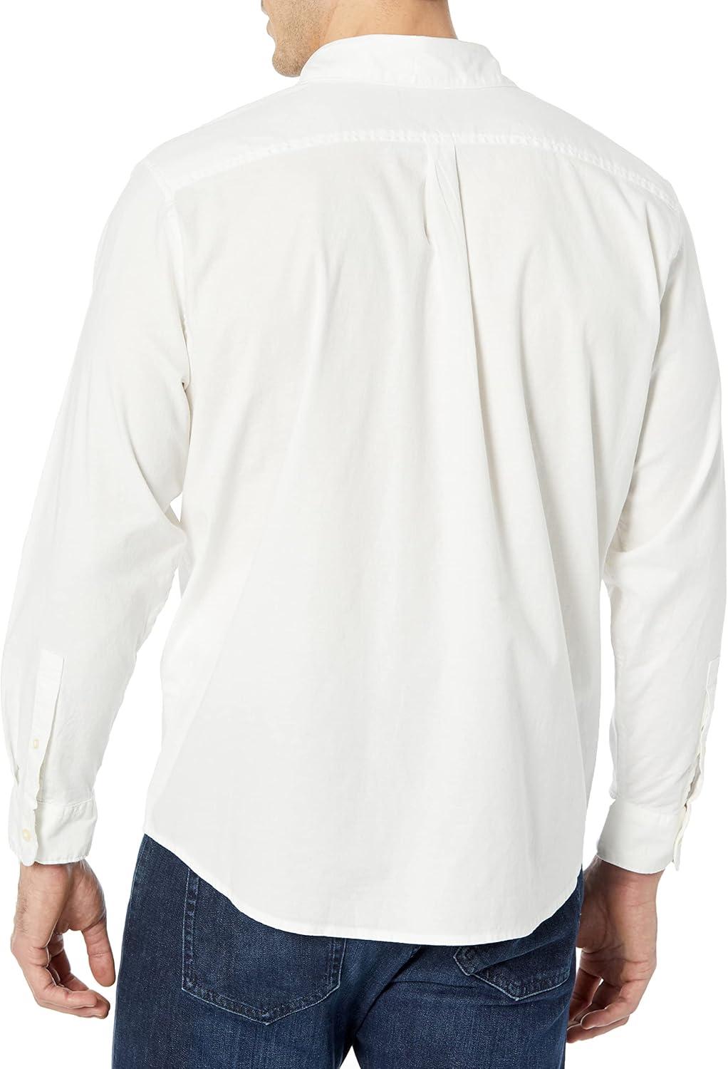 imageDockers Mens Regular Fit Long Sleeve Casual Shirt Regular and Big ampamp TallLucent White  Solid Oxford